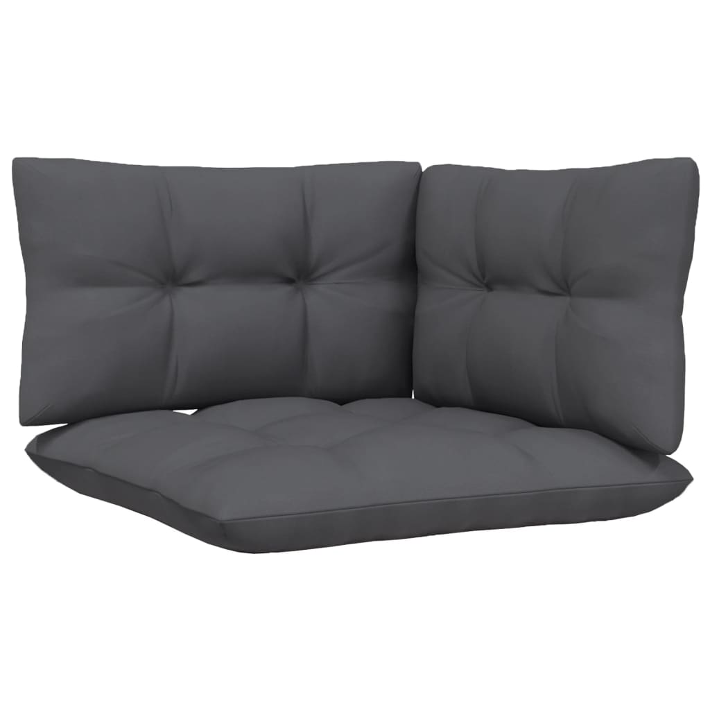 vidaXL Salon de jardin 4 pcs avec coussins anthracite Bois de pin