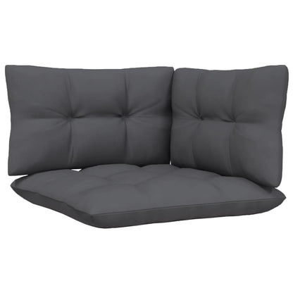 vidaXL Salon de jardin 4 pcs avec coussins anthracite Bois de pin