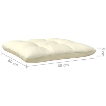 vidaXL Canapé de jardin 4 places avec coussins crème Bois de pin massif