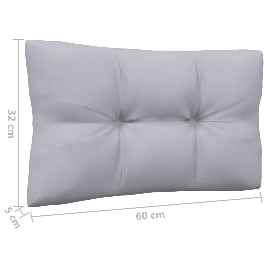 vidaXL Ensemble de meubles de jardin 4 pcs avec coussins gris Bois de pin massif
