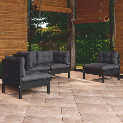 vidaXL Salon de jardin 4 pièces avec coussins en pin massif