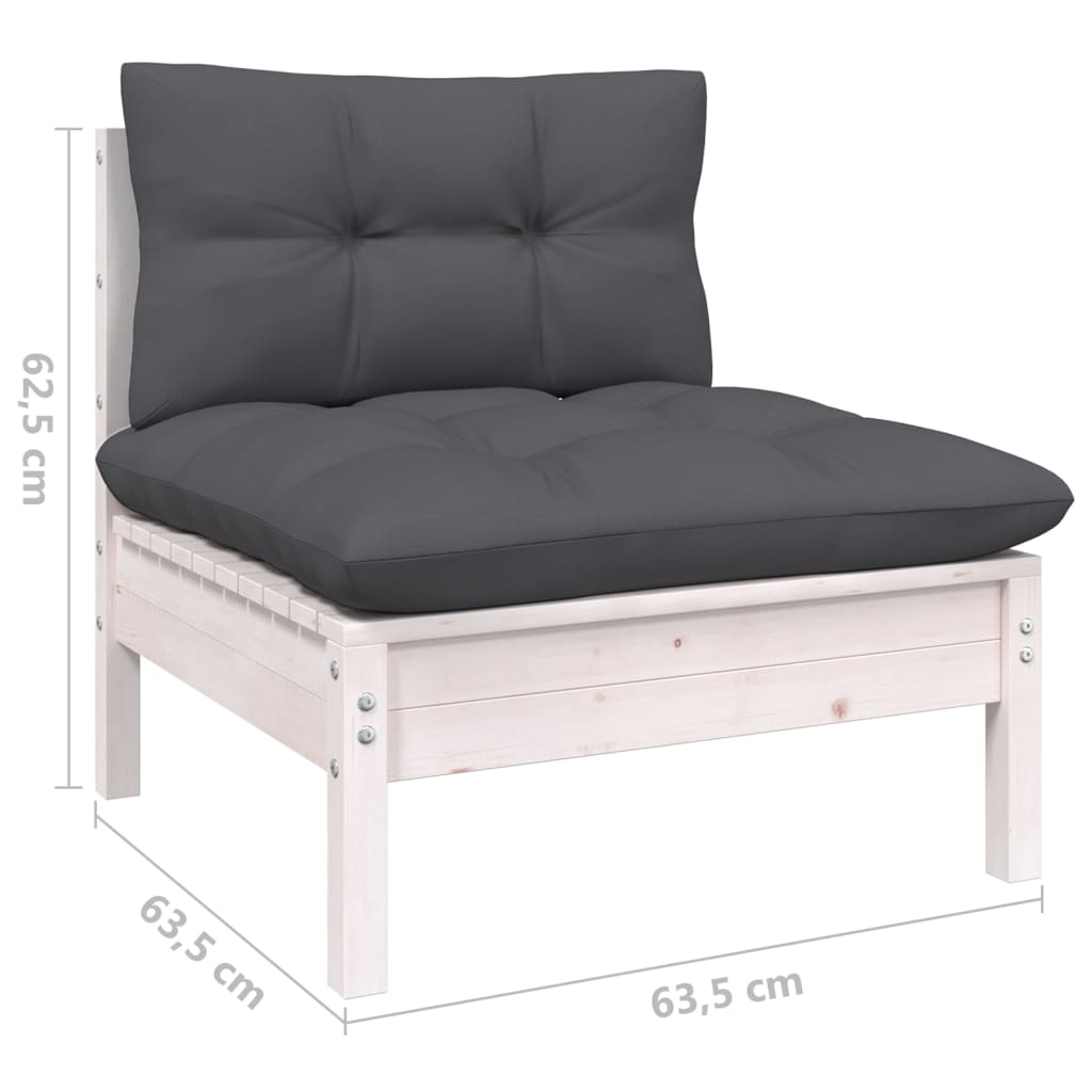 vidaXL Salon de jardin 4 pcs avec coussins, bois de pin massif