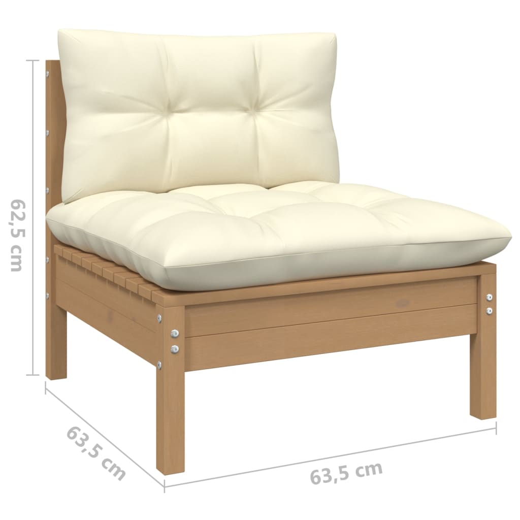 vidaXL 4-tlg. Garten-Lounge-Set mit Kissen Kiefer Massivholz