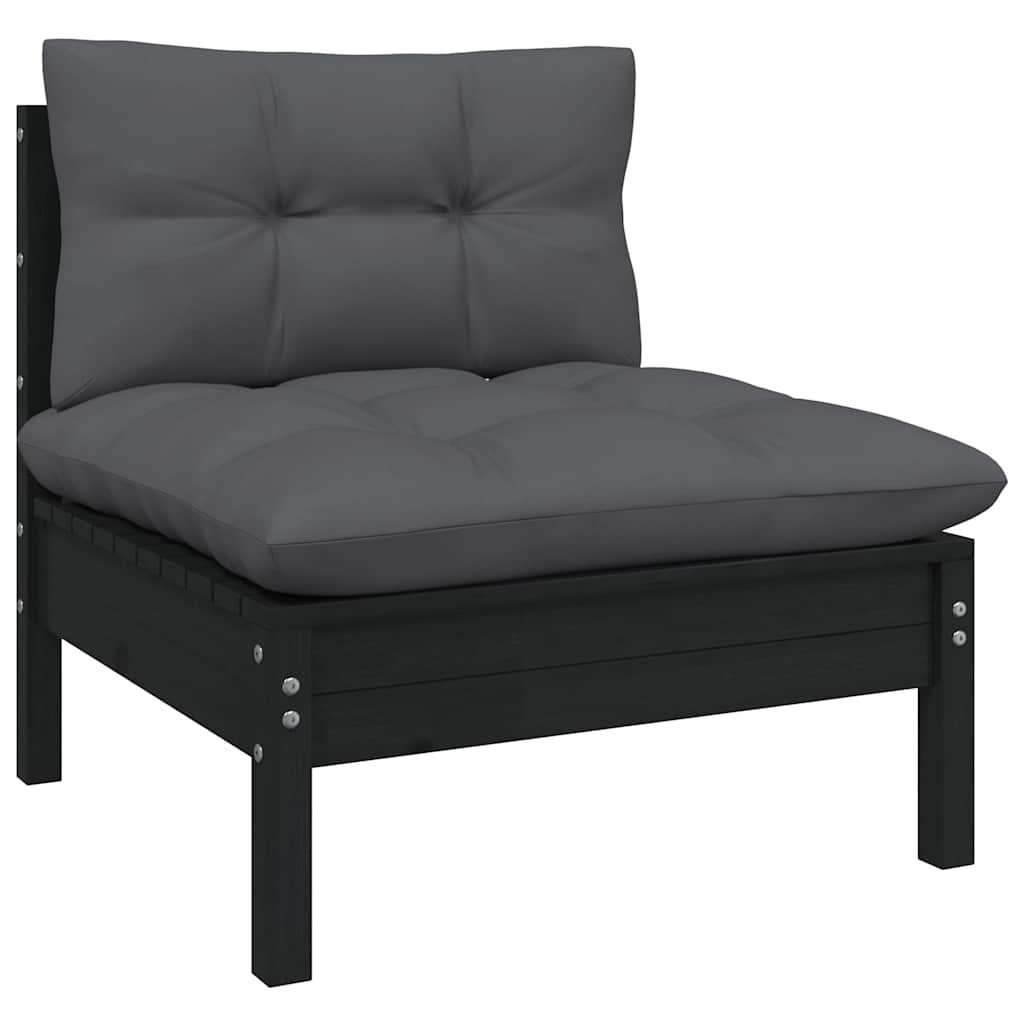 vidaXL Salon de jardin 4 pcs avec coussins, bois de pin massif