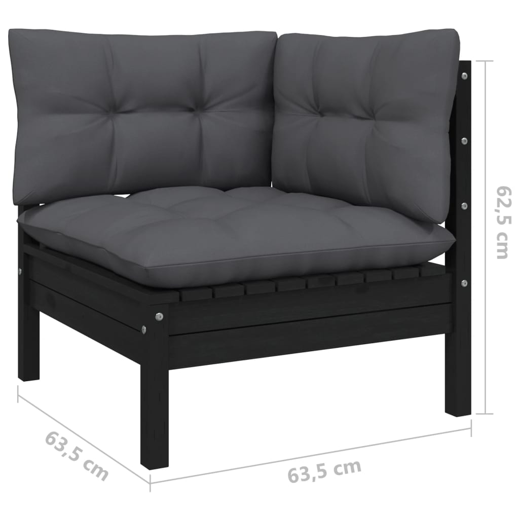 vidaXL Salon de jardin 4 pcs avec coussins, bois de pin massif