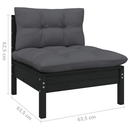 vidaXL Salon de jardin 4 pcs avec coussins, bois de pin massif