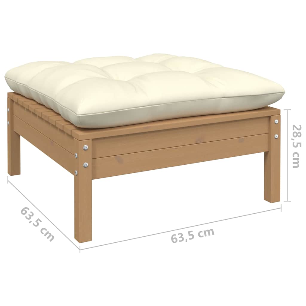 vidaXL 4-tlg. Garten-Lounge-Set mit Kissen Honigbraun Kiefernholz
