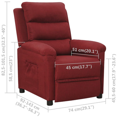 vidaXL Relaxsessel Weinrot Stoff