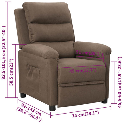 vidaXL Relaxsessel Taupe Stoff