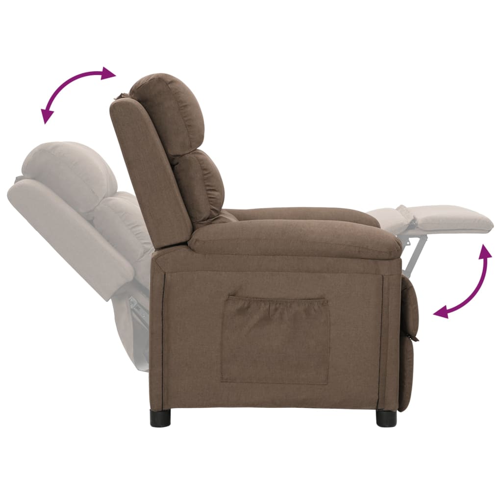 vidaXL Relaxsessel Taupe Stoff
