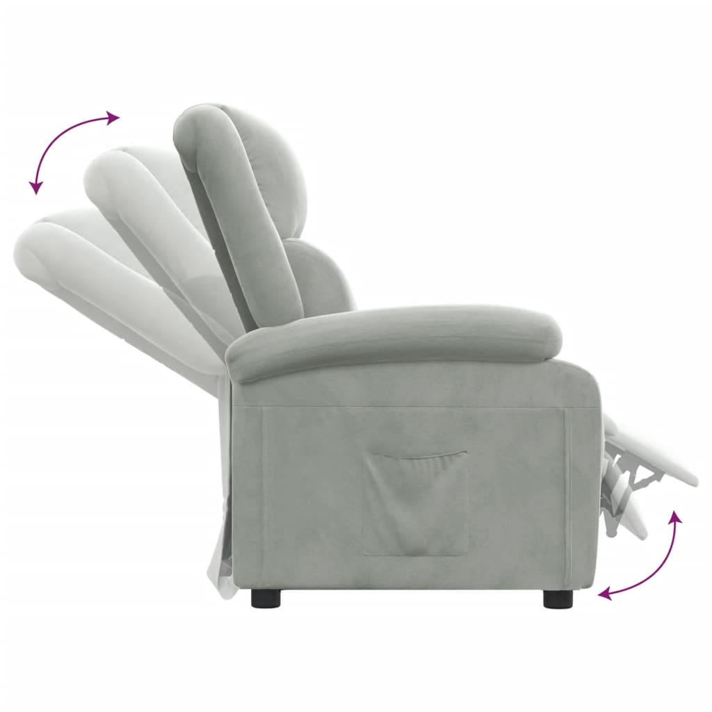 vidaXL Relaxsessel Hellgrau Samt