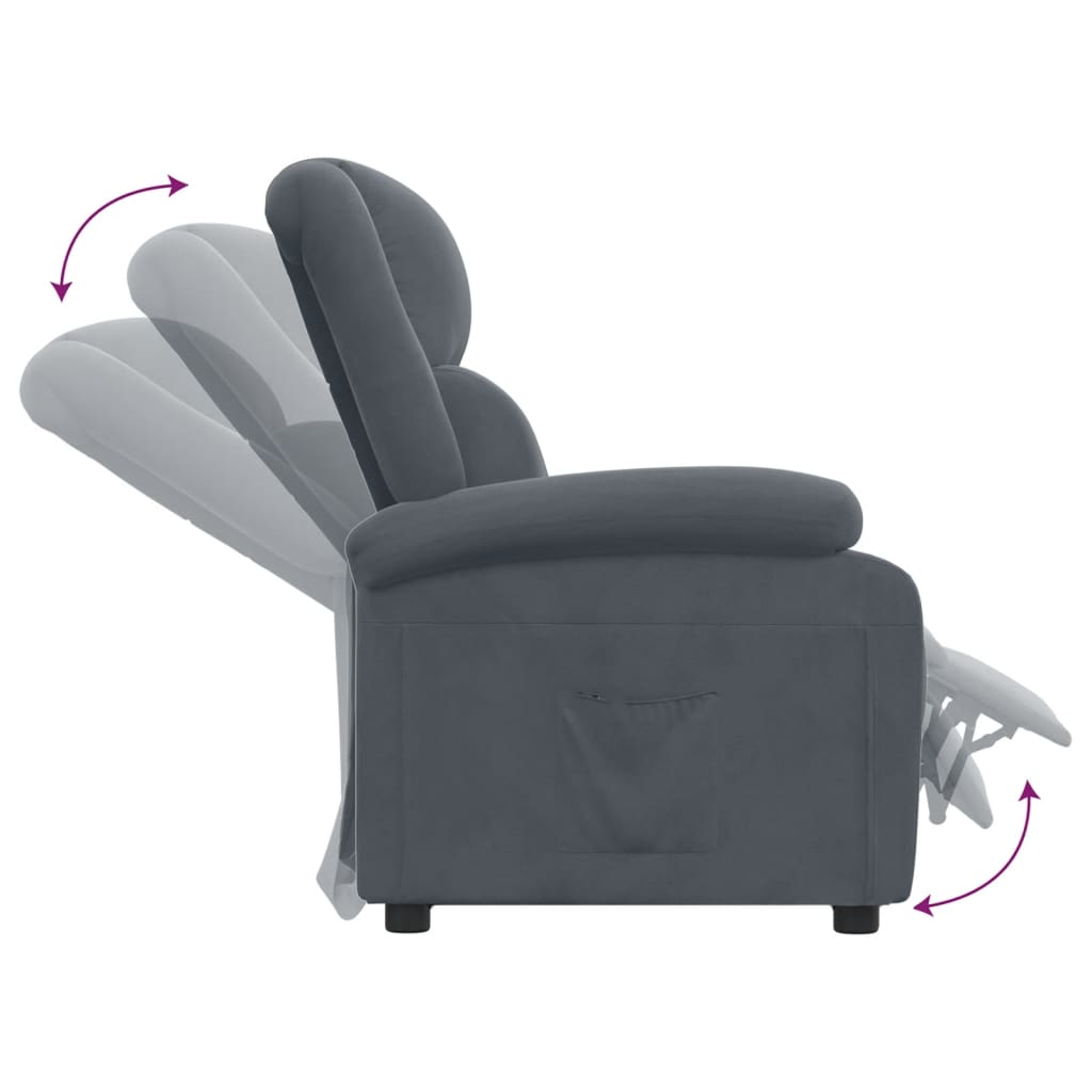 vidaXL Relaxsessel Dunkelgrau Samt