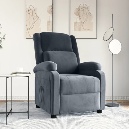 vidaXL Relaxsessel Dunkelgrau Samt