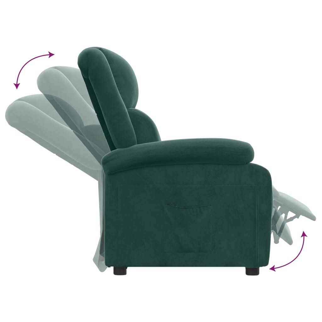 vidaXL Relaxsessel Dunkelgrün Samt