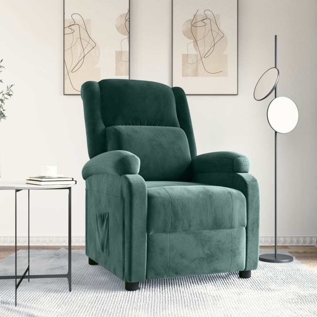 vidaXL Relaxsessel Dunkelgrün Samt