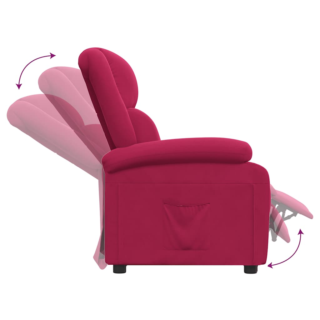 vidaXL Relaxsessel Weinrot Samt