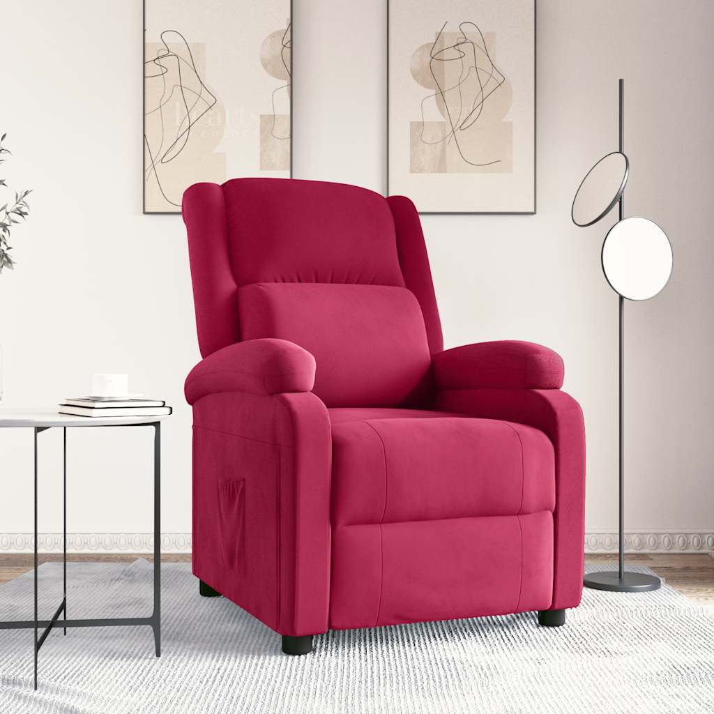 vidaXL Relaxsessel Weinrot Samt
