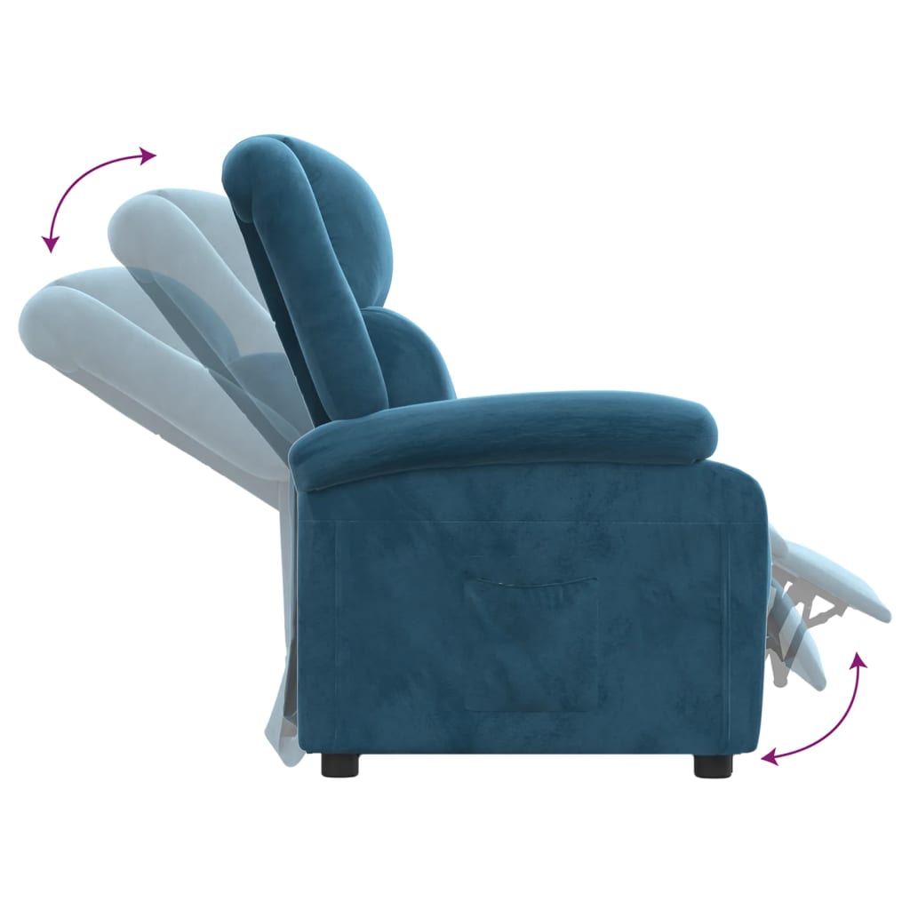 vidaXL Relaxsessel Blau Samt