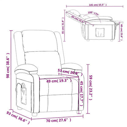 Massagesessel Creme Samt