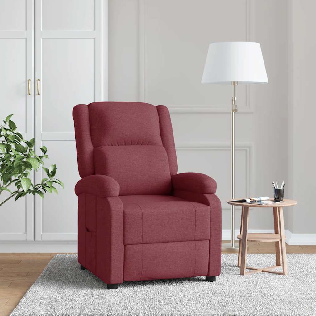 vidaXL Fauteuil relax Rouge bordeaux Tissu