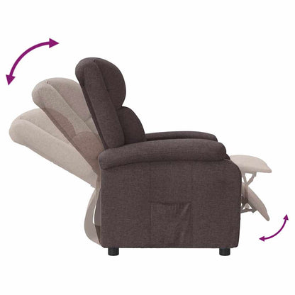 vidaXL Fauteuil relax marron foncé en tissu