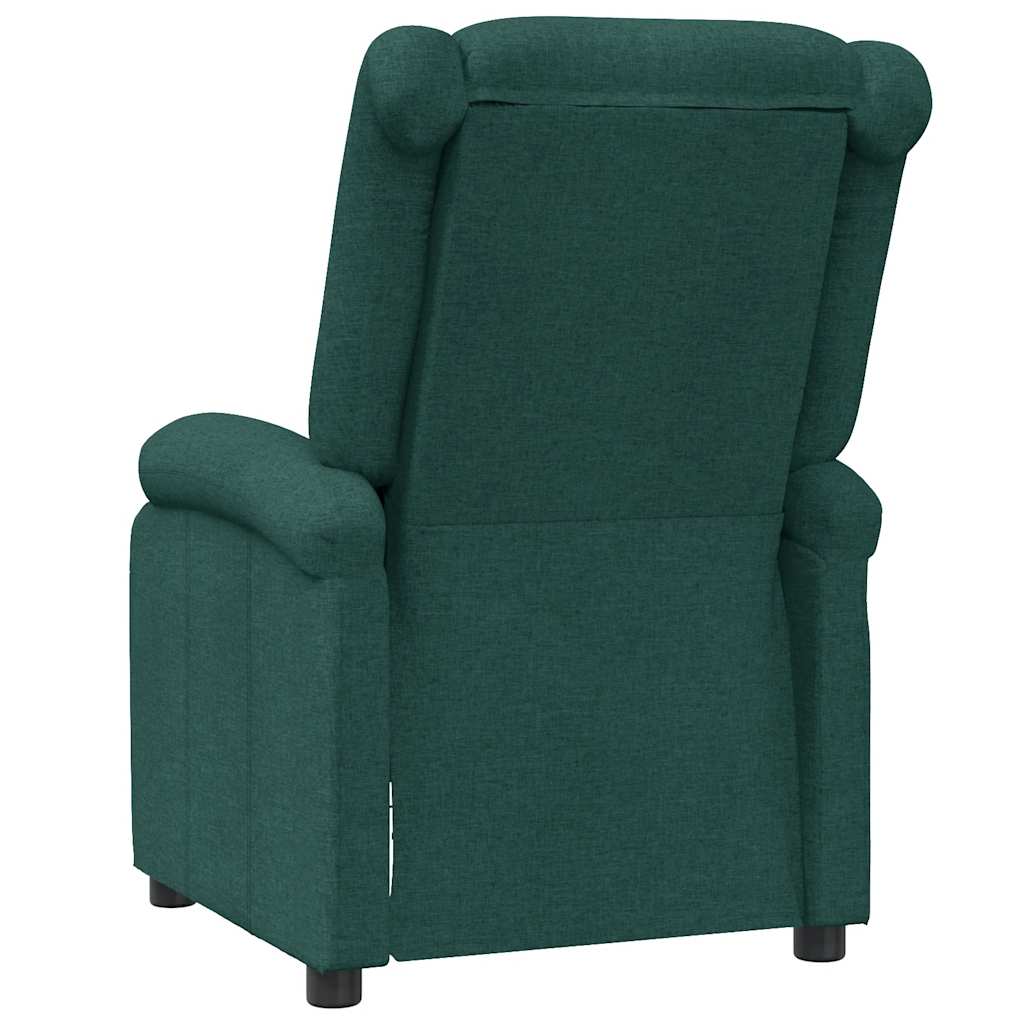 vidaXL Fauteuil relax vert foncé en tissu