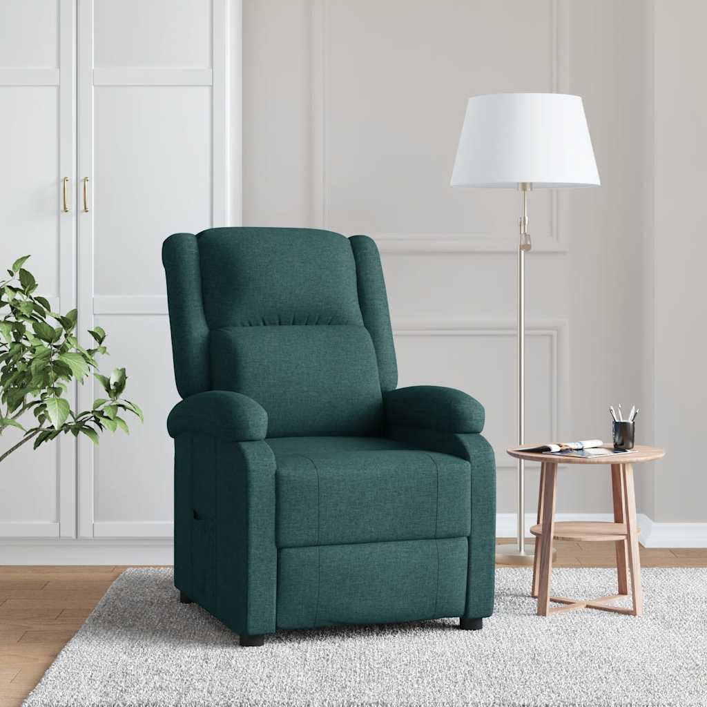vidaXL Fauteuil relax vert foncé en tissu