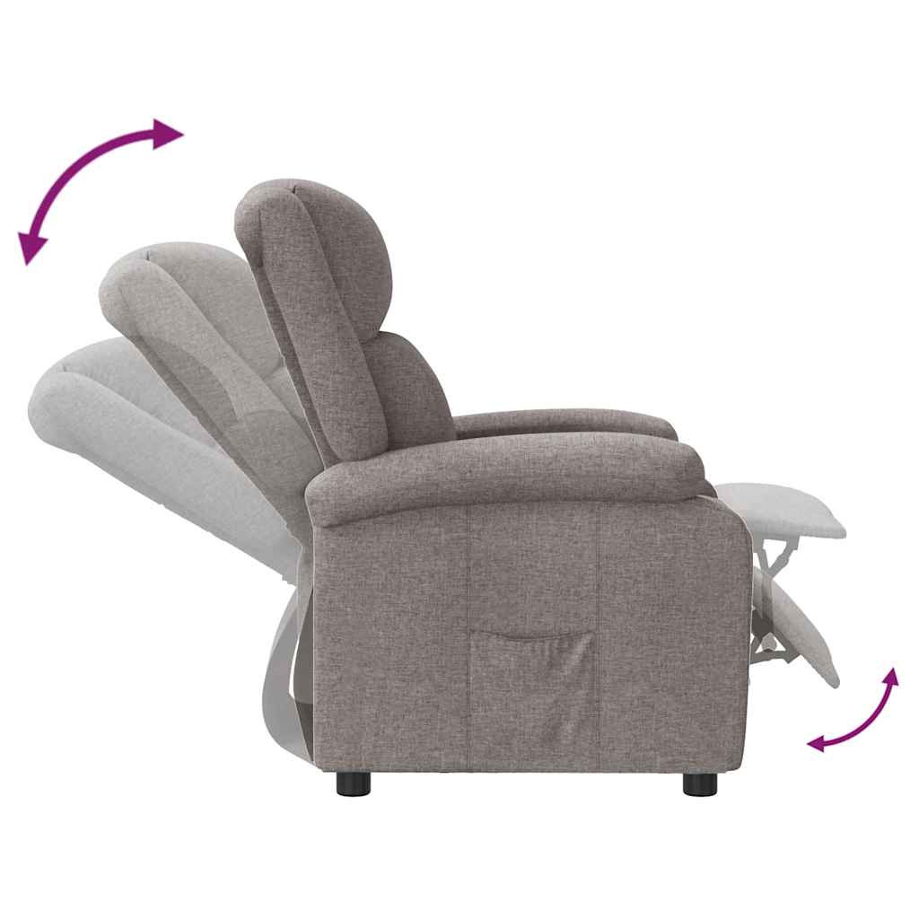 vidaXL Fauteuil relax Taupe Tissu