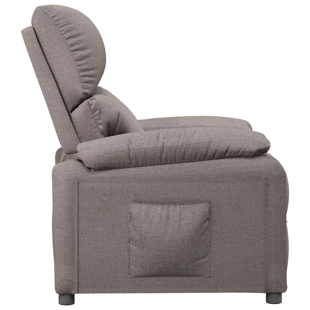 vidaXL Fauteuil relax Taupe Tissu