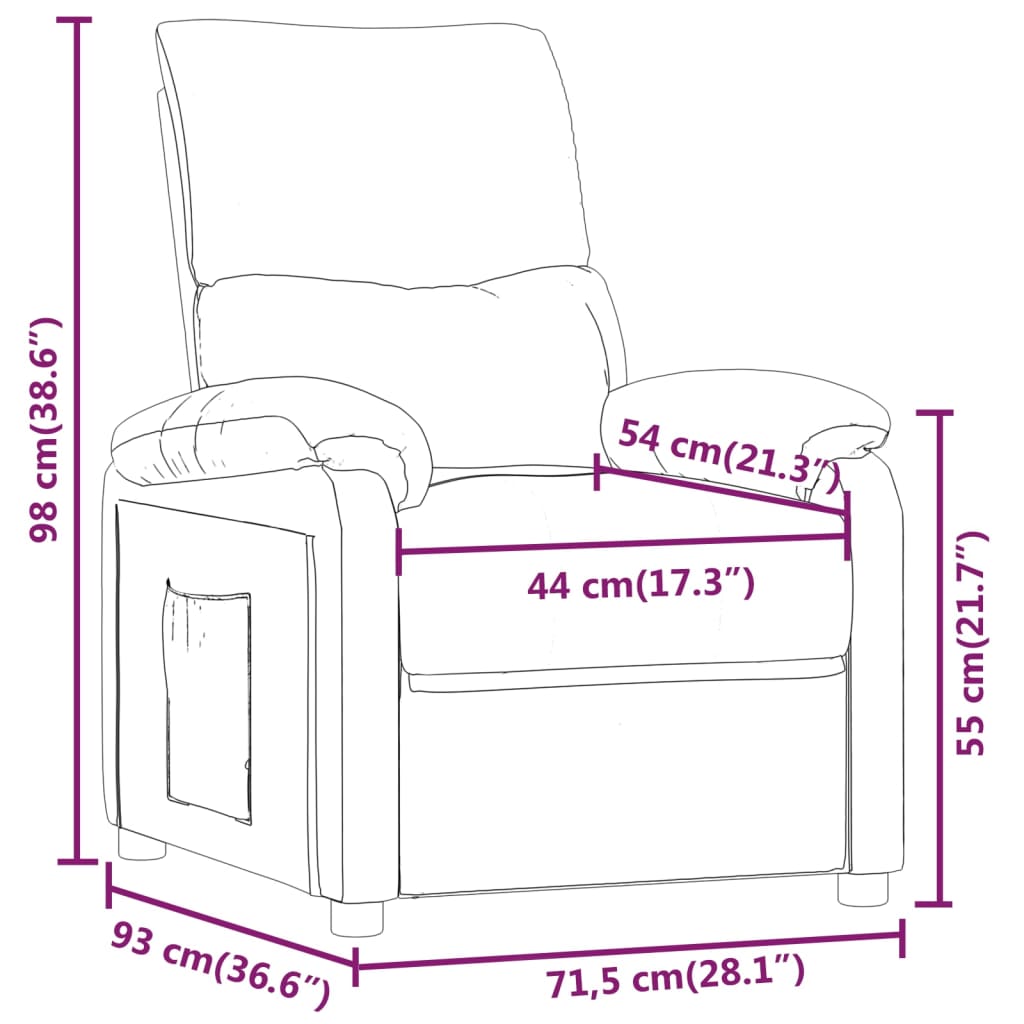 vidaXL Fauteuil relax Taupe Tissu