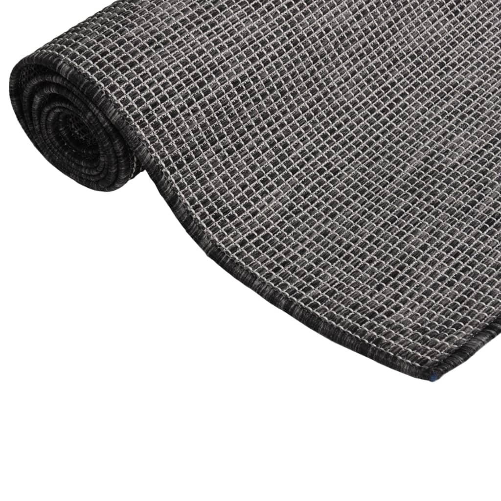 vidaXL Tapis d'extérieur tissé à plat 80x250 cm Gris