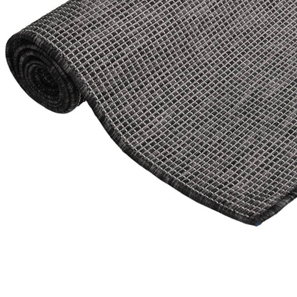 vidaXL Tapis d'extérieur tissé à plat 80x250 cm Gris