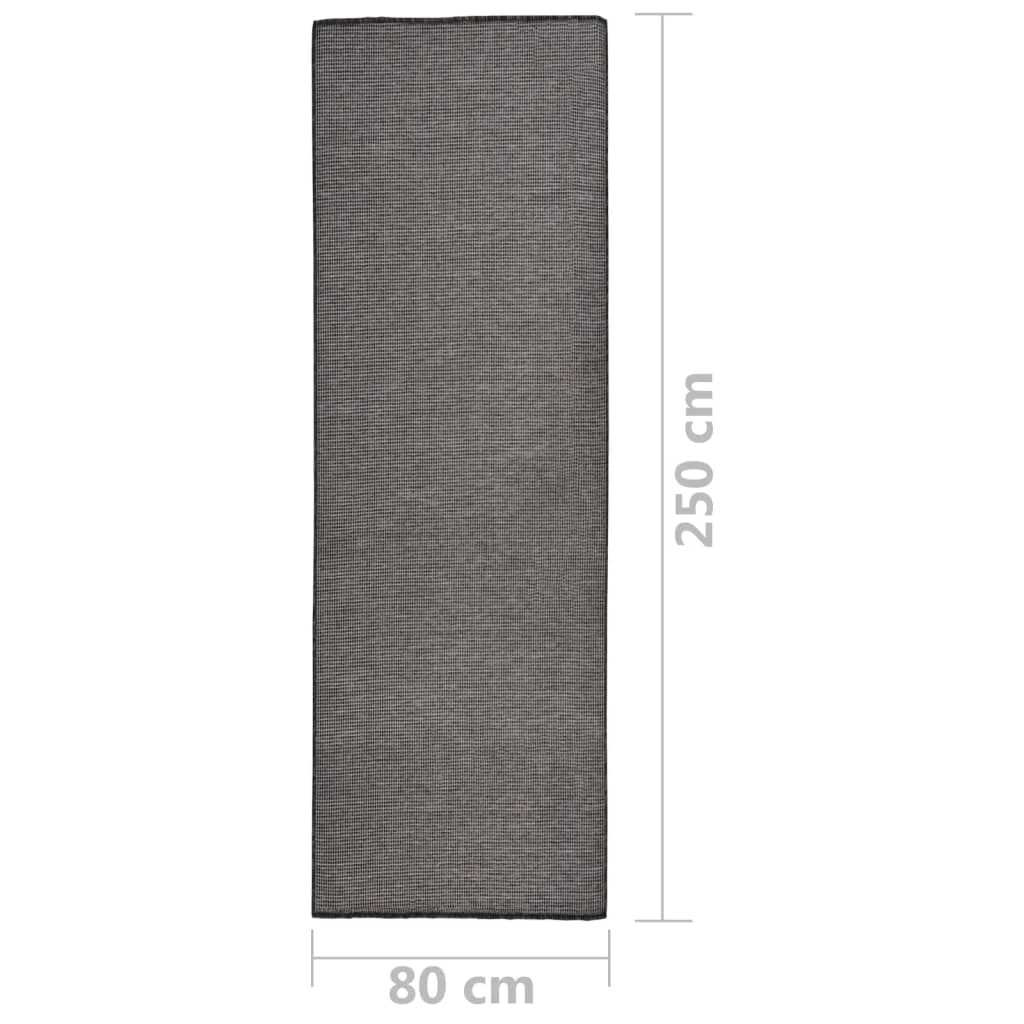 vidaXL Tapis d'extérieur tissé à plat 80x250 cm Gris