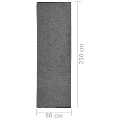 vidaXL Tapis d'extérieur tissé à plat 80x250 cm Gris