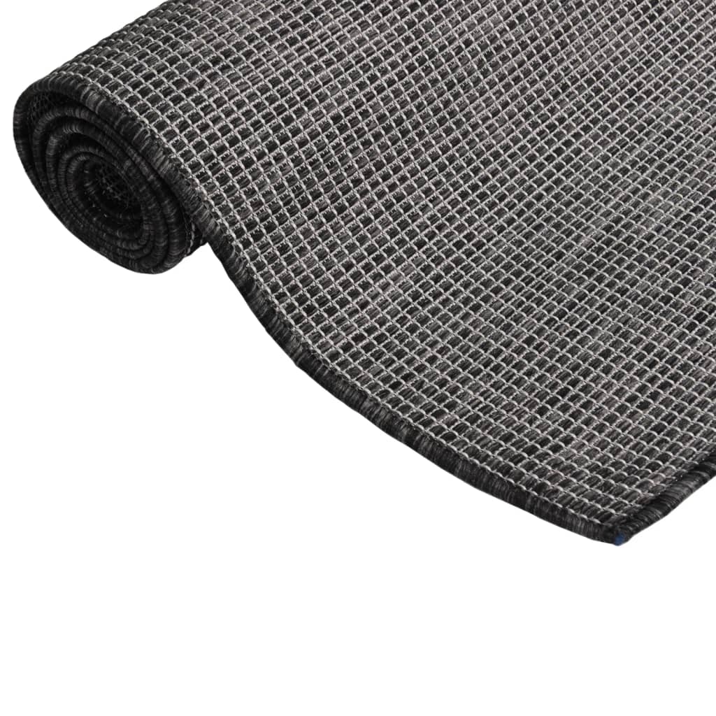 vidaXL Tapis d'extérieur tissé à plat 160x230 cm Gris
