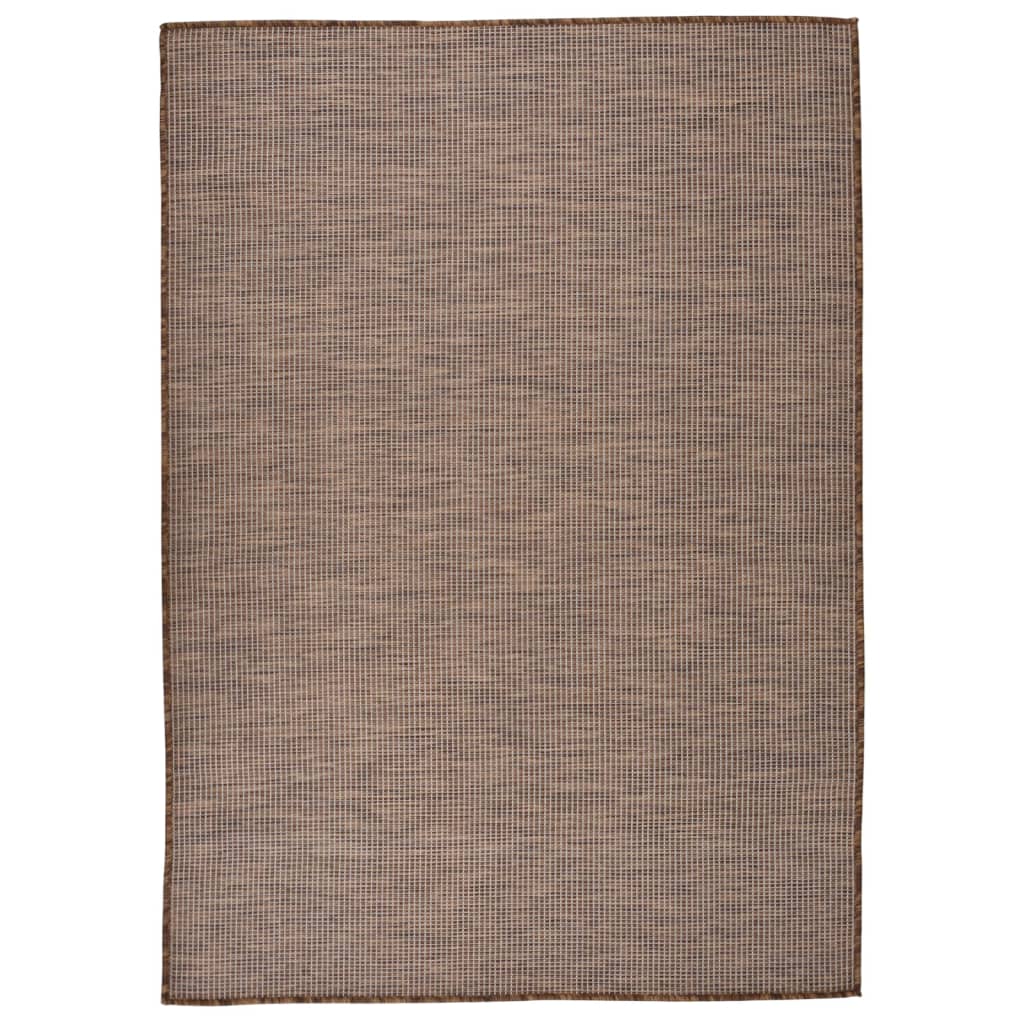 vidaXL Tapis d'extérieur tissé à plat 140x200 cm Marron