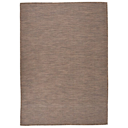 vidaXL Tapis d'extérieur tissé à plat 140x200 cm Marron