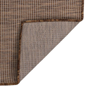 vidaXL Tapis d'extérieur tissé à plat 140x200 cm Marron