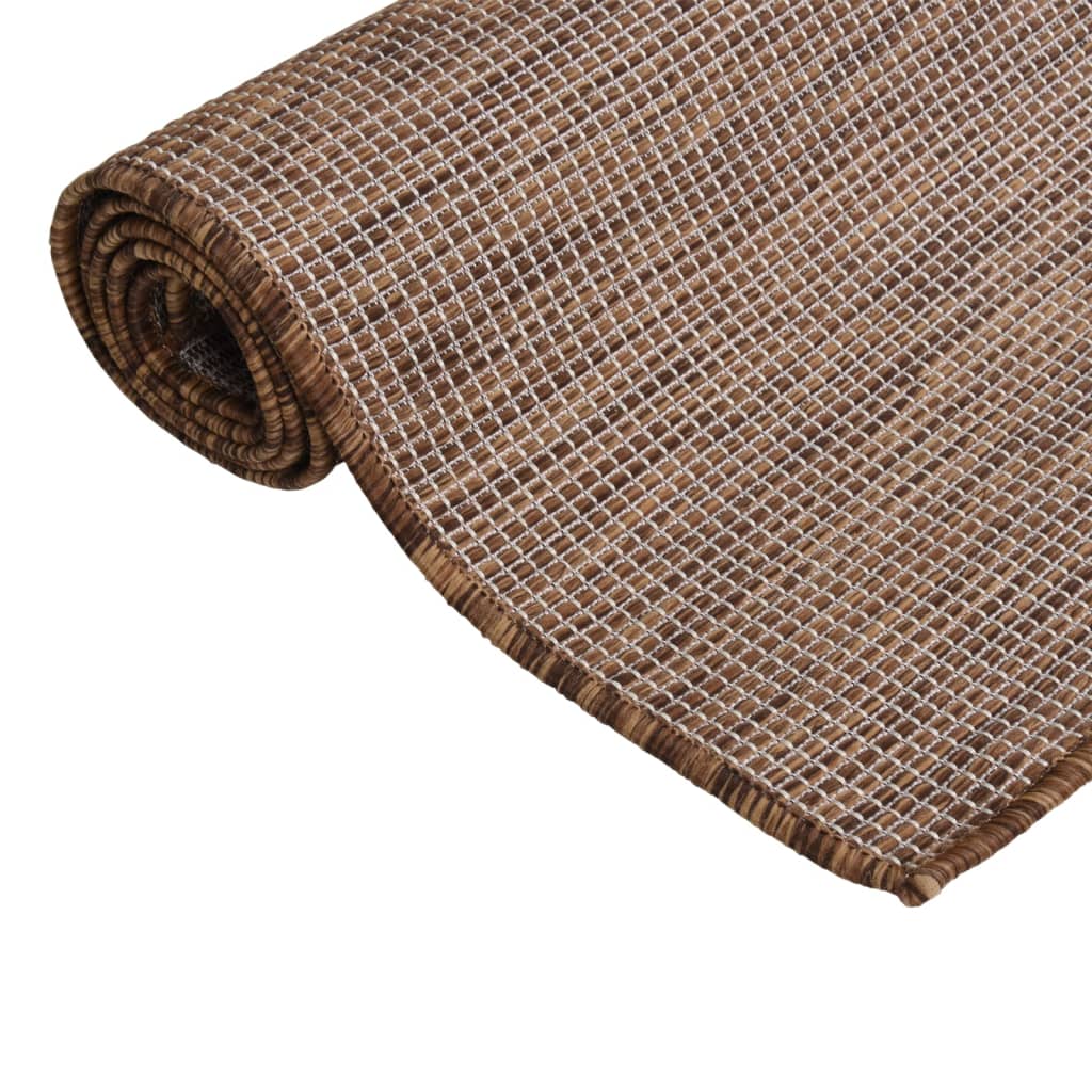 vidaXL Tapis d'extérieur tissé à plat 160x230 cm Marron