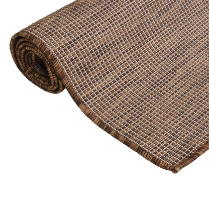 vidaXL Tapis d'extérieur tissé à plat 160x230 cm Marron