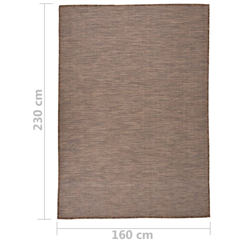 vidaXL Tapis d'extérieur tissé à plat 160x230 cm Marron