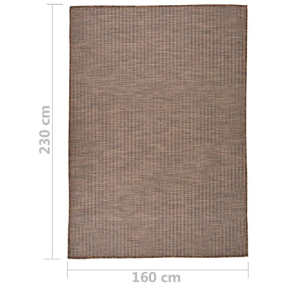 vidaXL Tapis d'extérieur tissé à plat 160x230 cm Marron