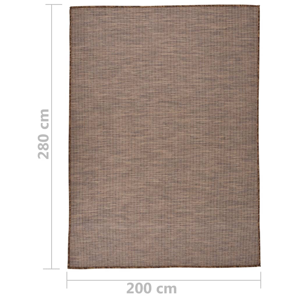 vidaXL Tapis d'extérieur tissé à plat 200x280 cm Marron