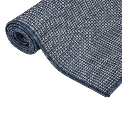 vidaXL Tapis d'extérieur tissé à plat 160x230 cm Bleu
