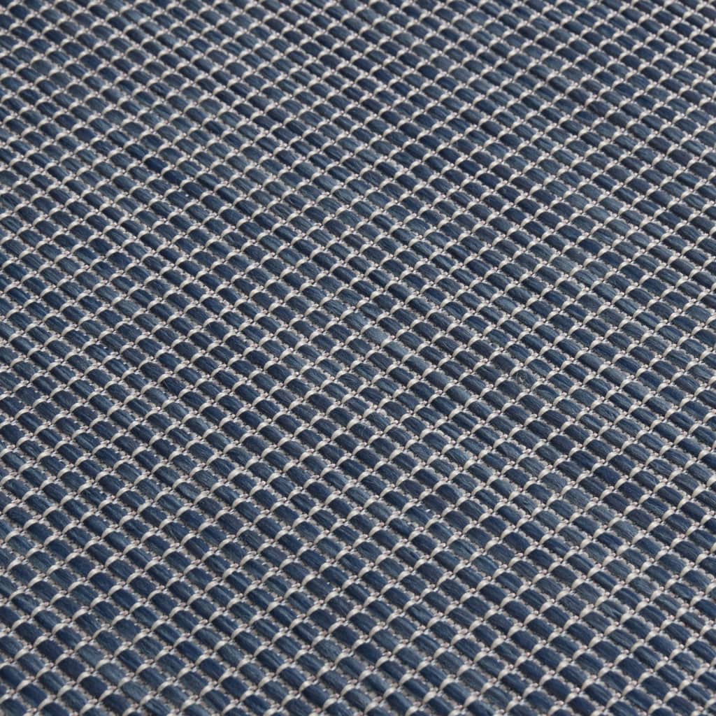 vidaXL Tapis d'extérieur tissé à plat 160x230 cm Bleu