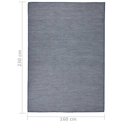 vidaXL Tapis d'extérieur tissé à plat 160x230 cm Bleu