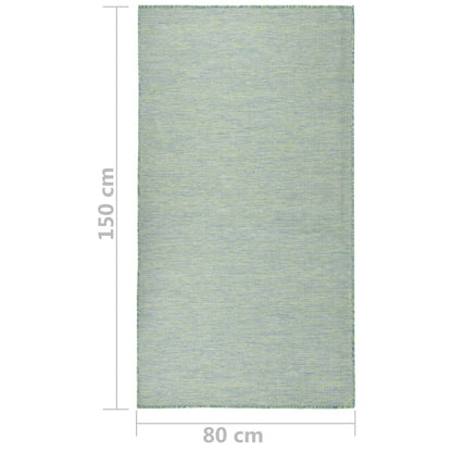 vidaXL Outdoor-Teppich Flachgewebe 80x150 cm Türkis