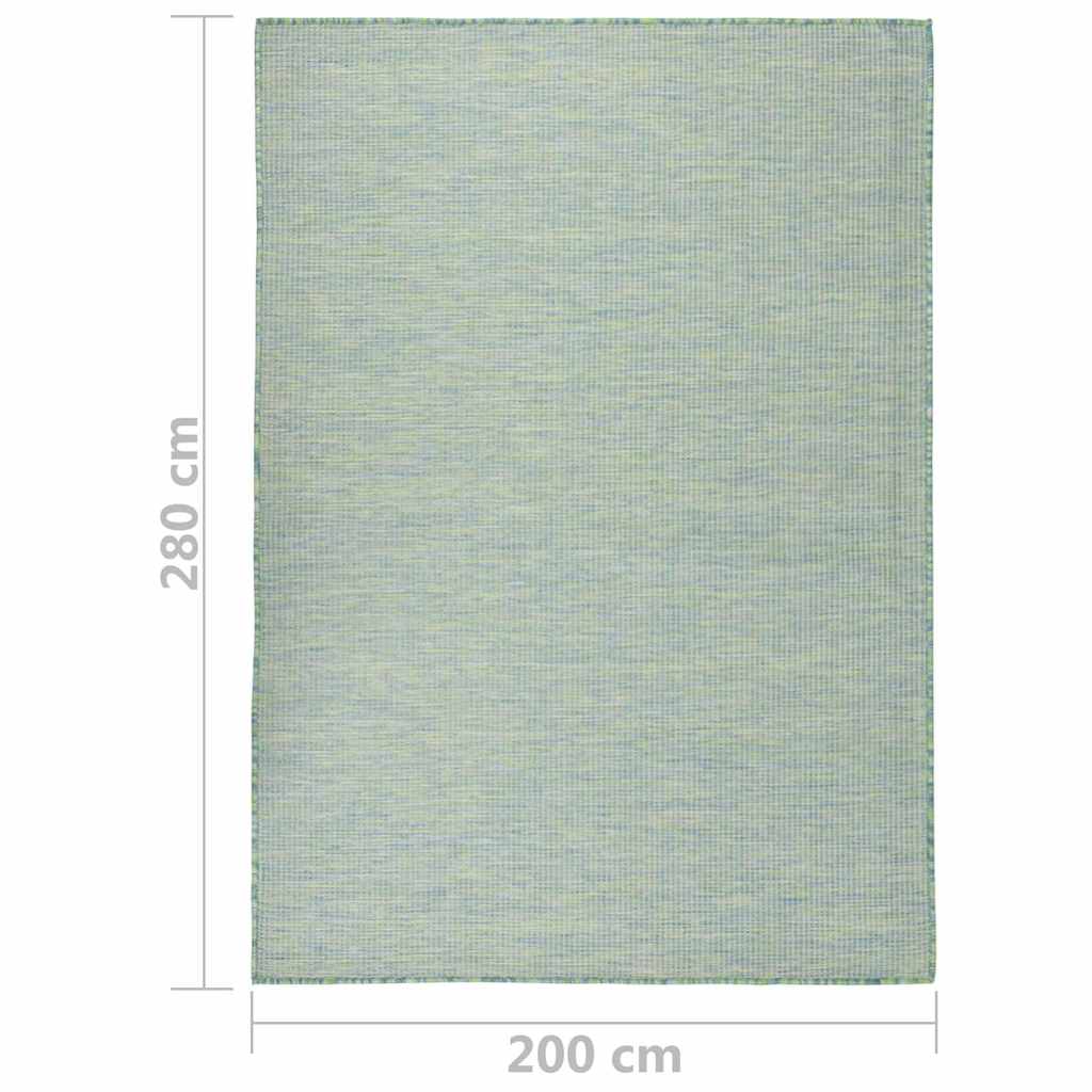 vidaXL Tapis d'extérieur tissé à plat 200x280 cm Turquoise