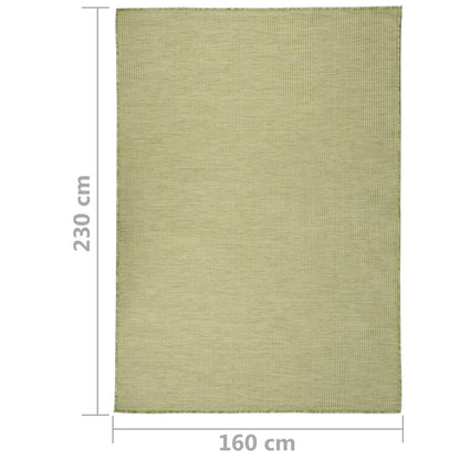 vidaXL Tapis d'extérieur tissé à plat 160x230 cm Vert