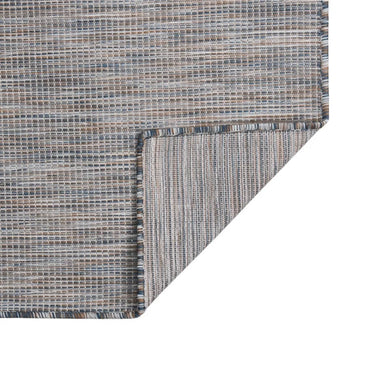 vidaXL Tapis d'extérieur tissé à plat 80x250 cm Marron et bleu